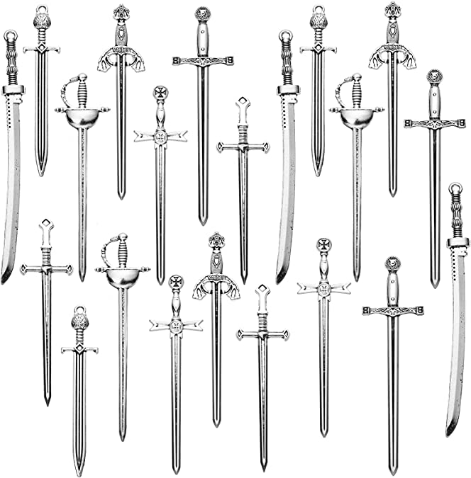 21 Pieces Antique Swords Knife Bookmark Charms Swords Knife Pendants Knife Charms for Bookmarks DIY Necklace Bracelace Jewelry Making