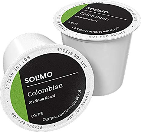 Amazon Brand - 100 Ct. Solimo Medium Roast Coffee Pods, Colombian, Compatible with 2.0 K-Cup Brewers