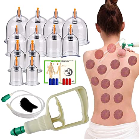 Cupping Therapy Sets,12 Cups Hijama Cupping Set with Pump for Back Neck Joint Pain Relief,Chinese Cupping Massage Cups for Deep Muscle, Anti Cellulite