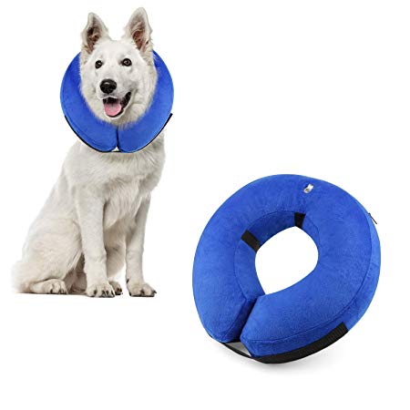 Protective Inflatable Cone Collar for Dogs and Cats, Soft Pet Recovery E-Collar Cone Small Medium Large Dogs, Designed to Prevent Pets from Touching Stitches