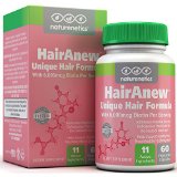Biotin Hair Growth Vitamins - 11 Powerful Ingredients Including 5000mcg Biotin - 3rd Party Tested and Certified - Addresses Potential Vitamin Deficiencies That Could Cause Hair Loss - Promotes Cell Growth - 60 Vegetarian Capsules for 1 Full Months Supply - HairAnew By Naturenetics