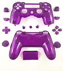 E-fire Replacement Transparent Purple Full Housing Shell   Buttons for PS4 Playstation 4 Dualshock 4 Replacement Parts PS4 Clear Purple Controller Shell PS4 Controller Repair Kit Ps4 Controller