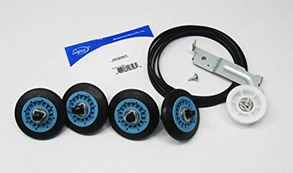 Supco DESAMKIT Dryer Repair Kit For Samsung | Includes (4) DC97-16782A Dryer Support Rollers, (1) DC93-00634A Idler Arm and (1) 6602-001655 Belt
