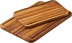 Tramontina FSC Certified Brazilian Tigerwood Cutting and Serving Board Set - 2 Pack (15” x 11” & 12” x 8”), 81000/049DS