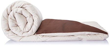 Solimo Microfibre Reversible Comforter, Single (Subtle Beige & Walnut Brown, 200 GSM)