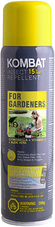 Kombat Insect Repellent for Gardeners Spray with 15% Deet, 200g