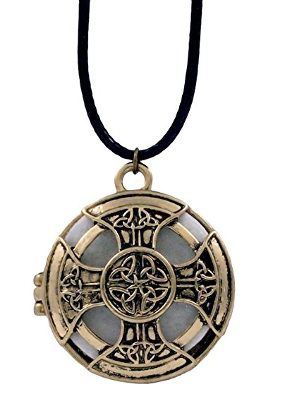 Celtic Cross Knot Aromatherapy Essential Oil Diffuser Necklace Locket Pendant Necklace