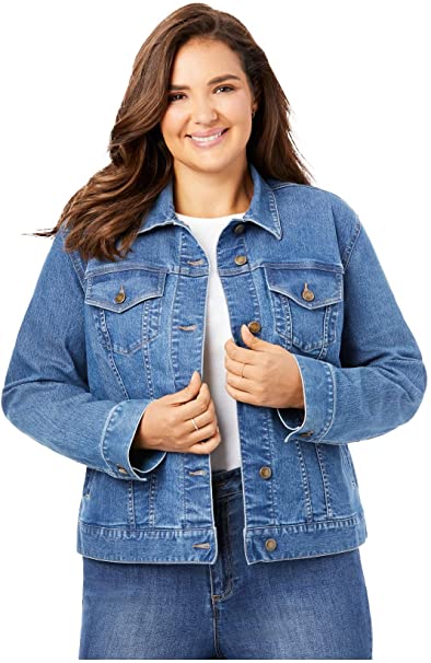 Woman Within Women's Plus Size Stretch Denim Jacket