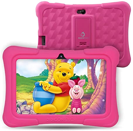 Dragon Touch Y88X Pro 7 inch Kids Tablet Android 9.0, 2GB RAM (Support 128GB SD Card), Kidoz Pre-Installed with All-New Disney Content WiFi Only - 2019 New Model - Pink