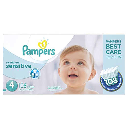 Pampers Swaddlers Sensitive Diapers Size 4 108 Count