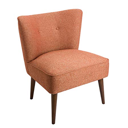 Spatial Order Kaufmann Modern Armless Accent Chair with Button Tufting, Orange
