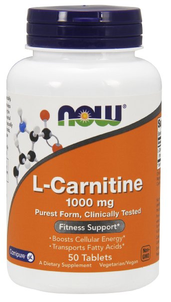 NOW Foods L-Carnitine Tartrate 1000mg, 50 Tablets