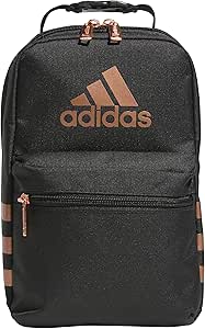 adidas Santiago Insulated Lunch Bag (6.5L) with Clip Lock Handle, Carbon Grey/Rose Gold, One Size