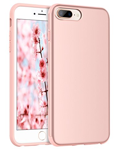 iPhone 8 Plus Case, iPhone 7 Plus Case, BENTOBEN Heavy Duty Shock Proof Protective Phone Case, Dual Layer Hybrid Hard PC Flexible TPU Slim Case for Women, Girls - Rose Gold