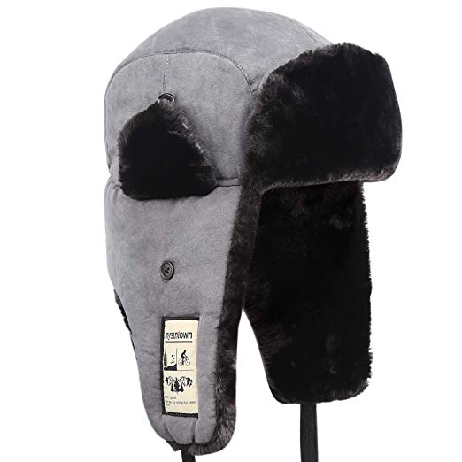 mysuntown Winter Trooper Hats for Men and Women Cold Weather Snow Gear Bomber Hat Russian Warm Fur Hat