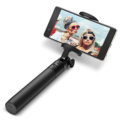 Bluetooth Selfie Stick for iPhone 7 7 plus 6 6s 6s plus 5s Samsung s7 s7 edge Android 3.5-6 inch Smartphones - BlitzWolf 3 in 1 Mini Extendable Monopod with Micro USB Cable 270° Rotation(Black)