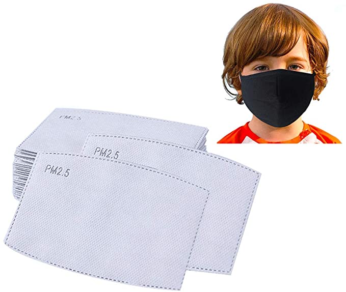 20Pcs Kids Size PM2.5 Activated Carbon Filter Replacements,Anti Haze 5 Layers Breathing Filter Insert Paper Pad for Kids Mouth Cover Children Facial Covering