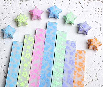 Origami Stars Papers Package - (Glows in The Dark) - Star - 7 Colors - 210 Sheets