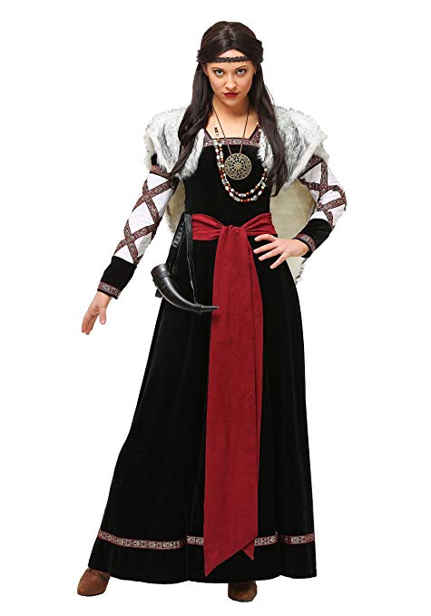 FunCostumes Women's Plus Size Dark Viking Dress