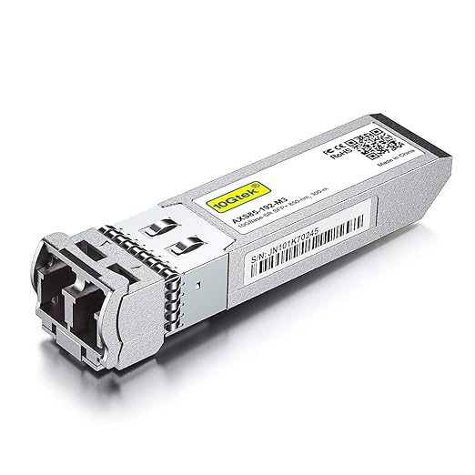 10Gb SFP  SR Multimode Fibre Module 300-meter, 10GBase-SR LC Transceiver Compatible for Cisco SFP-10G-SR, Meraki, Mikrotik S 85DLC03D, Ubiquiti, Netgear, Zyxel, Qnap, Synology, D-Link and more