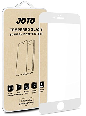 iPhone 6S 6 Screen Protector, JOTO Full Screen Tempered Glass Screen Protector Film, Edge to Edge Screen Film Guard Saver for Apple iPhone 6S / 6 4.7-Inch (1 Pack, Clear/White)