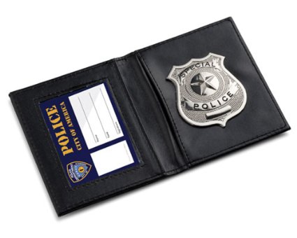 Pretend Play Police ID Wallet 2 Pockets with attached metal badge by Dress Up America