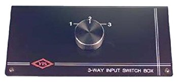 Three-Way Audio / Video Tabletop Control Switch Box Metal Case With Non-Skid Rubber Feet