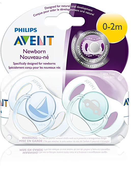 Philips AVENT Newborn pacifier 2 Piece, Blue/Green, 0-2 Months