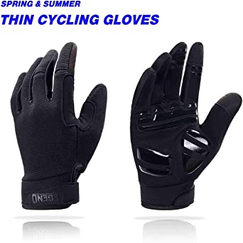 Aegend Adjustable Lightweight Cycling Gloves - Touch Screen, Anti-Slip Full Finger Mountain Bike Gloves - Breathable Sports Gloves for Biking, Climbing, Hiking - Unisex Motorcycle Gloves for Men/Women