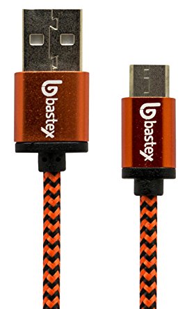 USB Type C Cable (3FT), Bastex USB 2.0 Type C Nylon Braided Cable with Aluminum Connector for Nexus 5X, 6P, OnePlus 2, Lumia 950, LG G5, Chromebook Pixel and Apple Macbook 2015 - (3FT, Orange)