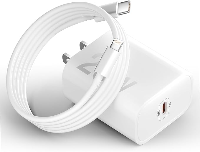 iPhone Charger Fast Charging [Apple MFi Certified] 20W PD USB-C Wall Charger with 6FT USB-C to Lightning Cable Compatible with iPhone 14 13 12 11 Pro Max Mini Plus, XR XS X 8 and More