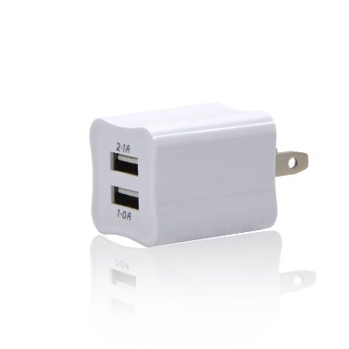 Wall Charger, VAlinks 2-port Dual USB Wall Charger Made for iPhone 6s Plus 6s 5s 5 4s 4, iPad Pro 5 4 3, Samsung Galaxy S6 Edge S5 S4 S3 Note 5 4 3 and Most Android Phones - 5V 3.1A (2-port, White)