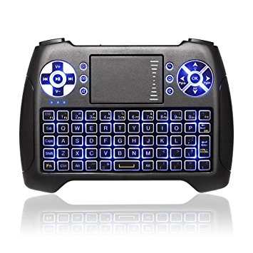 ANEWKODI Mini Wireless Keyboard with Touchpad Mouse LED Backlit Rechargable Li-ion Battery Fly mouse for PS3 PS4 Xbox One PC Pad IPTV Android TV Box and More