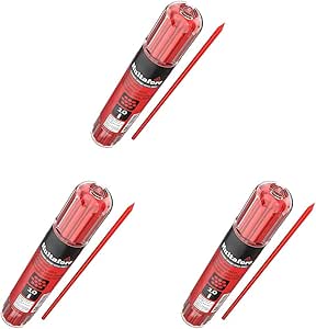 Hultafors Tools 650150 Dry Marker Refills HRD, Heavy Duty, Multi-Purpose, Red, 10 Leads* (Pack of 3)