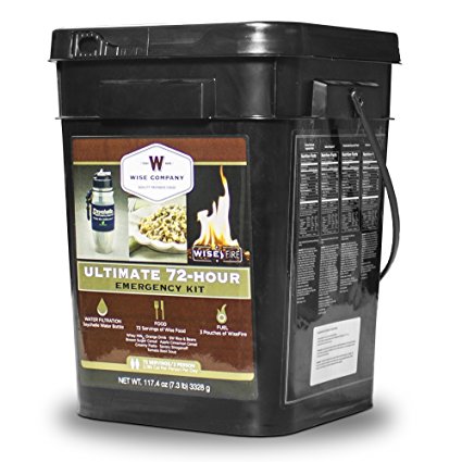 Wise Company 72 Hour Ultimate Dried Food Kit, Black, 13 x 10 x 9-Inch