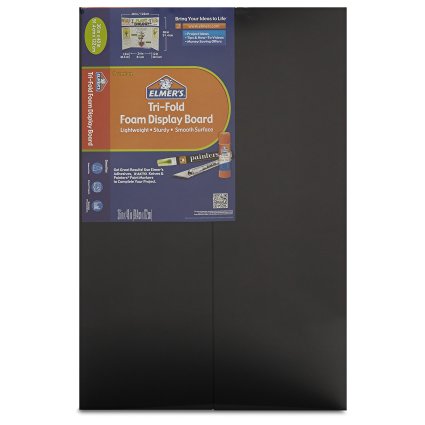Elmer's Tri-Fold Premium Foam Display Board, Black, 36x48 Inch