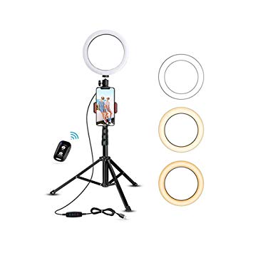 Detailorpin LED Camera Photography Selfie Fill Light Mobile Phone Clip Microphone Bracket
