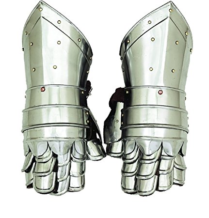 Metal Armour Hand Gloves Pair with Inviting Decor Appeal-(36302)