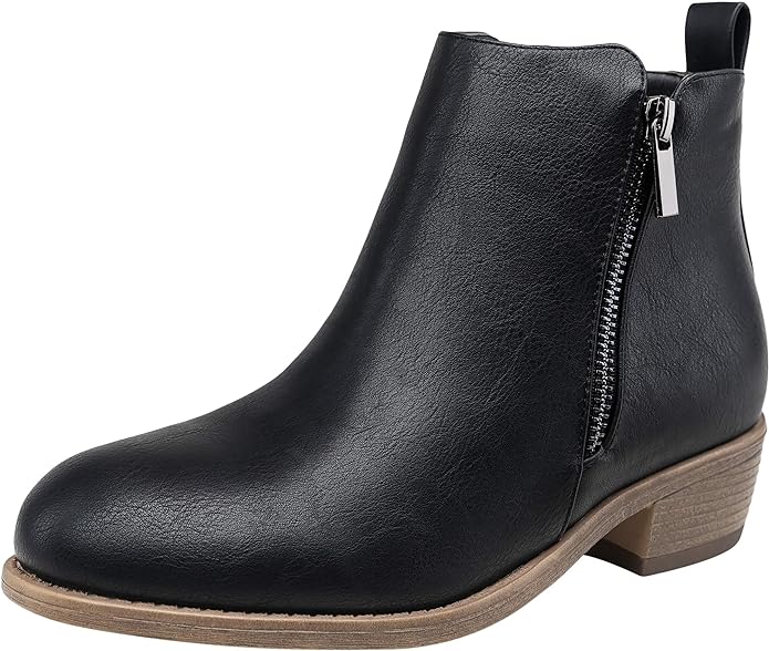 Jeossy Women's Ankle Boots Thick Heel Low Heeled Booties for Women