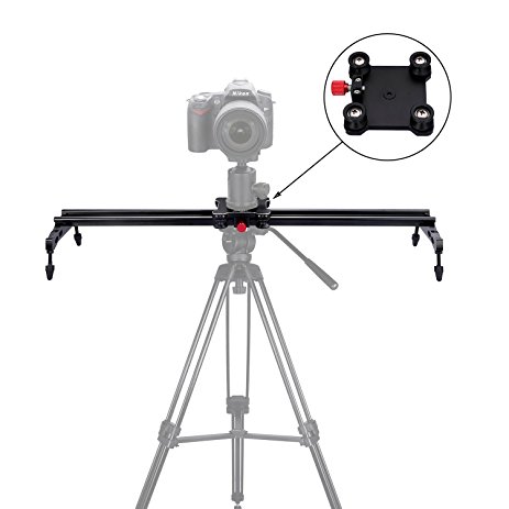 pangshi 24" Camera Slider Dolly Track Glider System with Roller Bearing for DSLR Video Camera