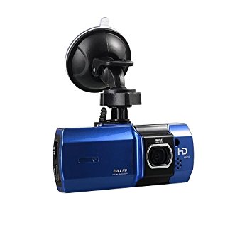 ETTG 2.7inch 170°Wide Angel Car Dash DVR Camera with HD 1080P Video Recorder Night Vision G-sensor Support 32G TF Card - Blue