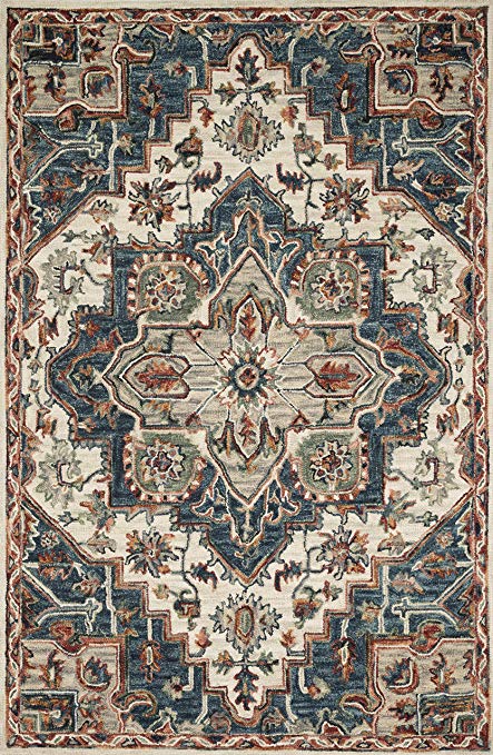 Loloi VITRVK-16BBRE7999 Victoria Collection Area Rug, 7'9" x 9'9", Blue/Red