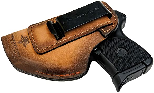 Relentless Tactical The Defender Leather IWB Holster - Made in USA - Fits Ruger LCP, LCP2, Sig P238, P290, S&W Bodyguard .380 and Most .380's - Made in USA