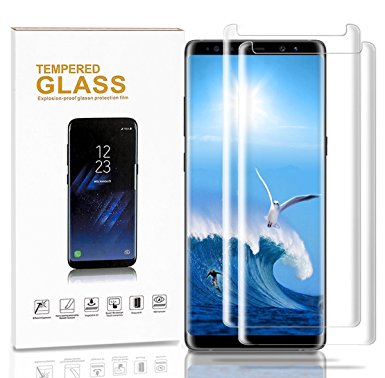 Galaxy Note 8 Screen Protector, Full Coverage Screen Protector, Tempered Glass 3D Curved HD Clear Anti-Bubble Film for Samsung Galaxy Note 8 [2-Pack]