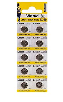 Vinnic AG10 L1131 189 V10GA RW89 D189 Alkaline Battery (10 Pack) used in Watches, Calculators, Toys, Lasers, Clocks, Thermometers, and many other electronic items.
