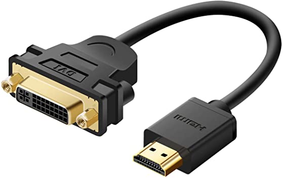 UGREEN DVI HDMI Adapter DVI auf HDMI Kabel DVI Buchse auf HDMI Adapterkabel HDMI auf DVI-I 24 5 High Speed HDTV bis zu 1080P Full HD für TV Stick, Chromecast usw. 20cm