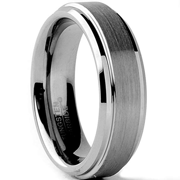 Tungsten Carbide Men's/Unisex Wedding Band Ring, Comfort fit 6MM Sizes 5 to 15