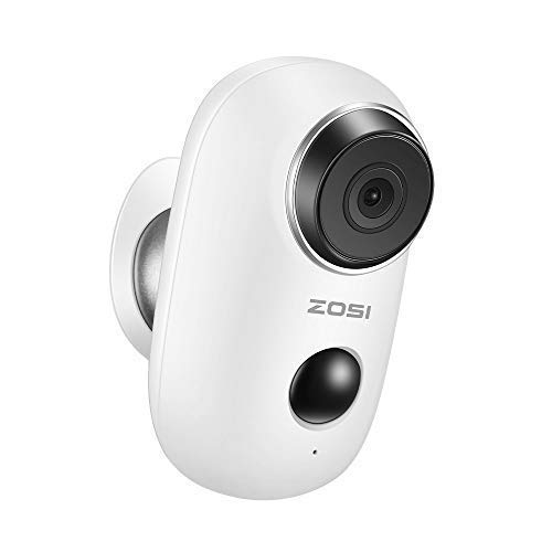 ZOSI 720P HD Webcam 100% Wire-Free Battery IP Camera, Smart Wireless Security Camera, Indoor/Outdoor Home Camera with Night Vision, PIR Motion Sensor, Two-Way Audio