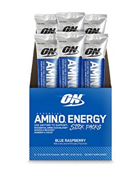 Optimum Nutrition Amino Energy Sticks with Green Tea and Green Coffee Extract, Blue Raspberry, 6 Count Individual Serving Packs