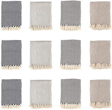 Arkwright Common Threads Cotton Blankets, Pack of 12 Sundry Throw Blanket (50 x 70 Inch, Chevron Pattern)